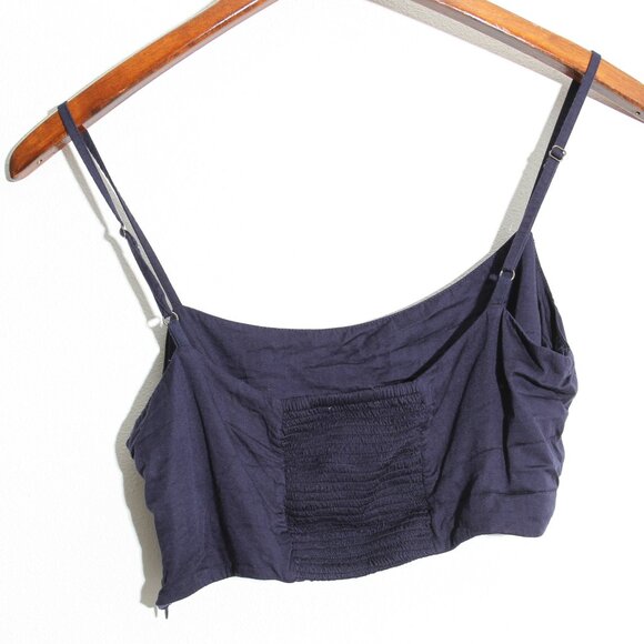 SANI Colorblock Bandeau & High Rise Short Set Embroidered Navy Cream Size Small - Picture 5 of 16